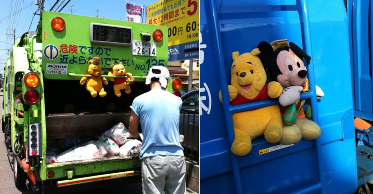 為什麼日本垃圾車上「總掛著一堆娃娃」？清潔員工暖心回答：原來台灣也看得到